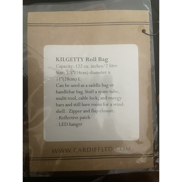 New Cardiff Kilgetty Roll Bag Cycling Bag Collection Black Canvas - Picture 6 of 6